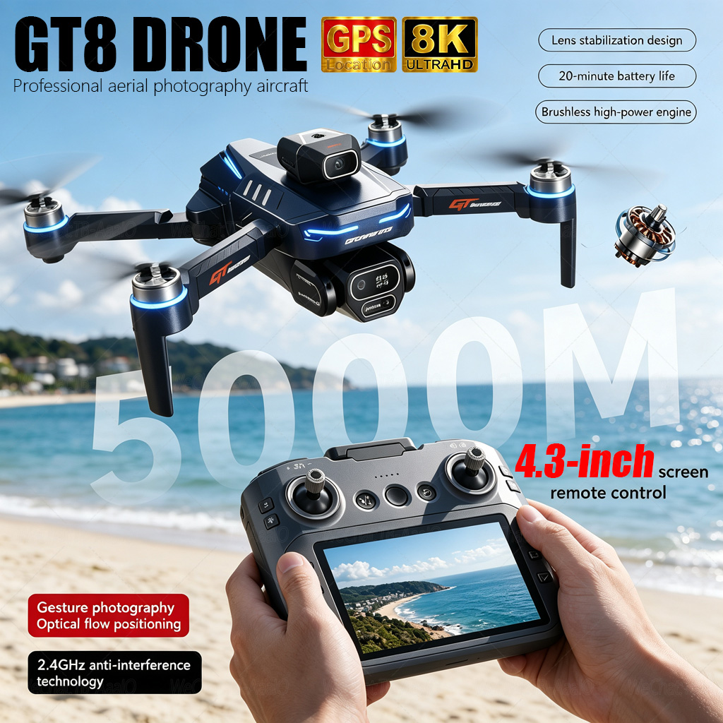 Drone Camera Lens - NEW GT8 HD RC Drone 4K